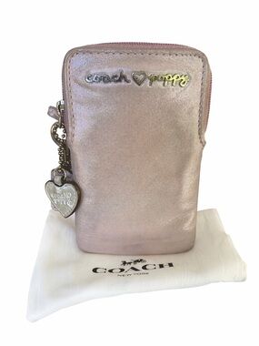 Coach Poppy Legacy Iridescent Pink Wristlet Phone Case